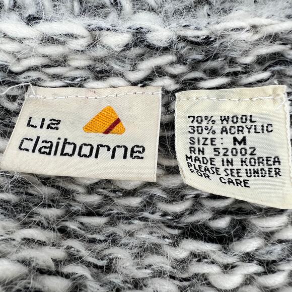 Vintage 1980’s Liz Claiborne Gray Open-Front Cardigan - Picture 10 of 13